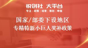 國家/部委下設(shè)地區(qū)專精特新小巨人獎補(bǔ)政策